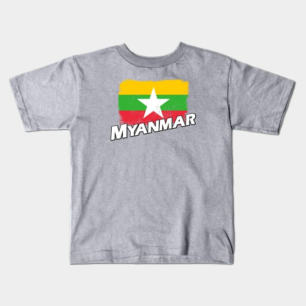 Myanmar flag Kids T-Shirt by PVVD
